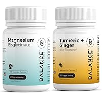 Magnesium Bisglycinate 200mg High Absorption Chelated - 120 Vegan Capsules - Supports Hearth Health, Muscle Cramps, and Boost Inflammatory Support and Brain Health with Turmeric Curcumin Ginger Pills