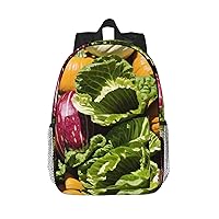 Various Vegetables Backpack Lightweight Casual Backpack Double Shoulder Bag Travel Daypack With Laptop Compartmen