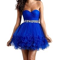 Women's Mini Princess Strapless Homecoming Cocktail Gown Party Dress