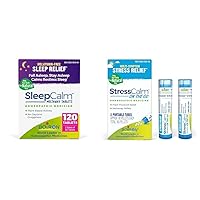 Boiron SleepCalm Sleep Aid Pack of 2 & StressCalm On The Go Pack of 2 for Relief of Stress, Anxiousness, Nervousness, Irritability, and Fatigue