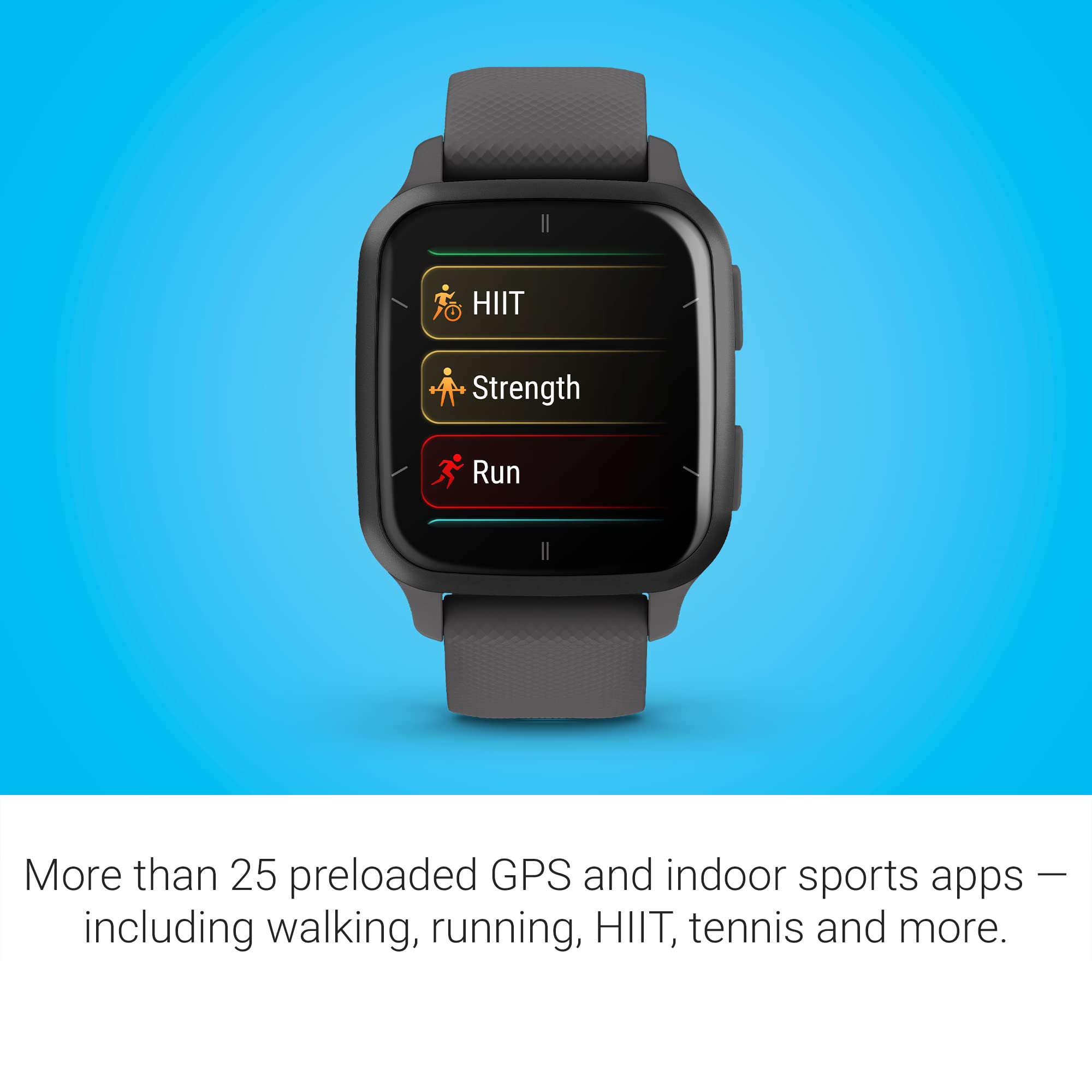 Garmin Venu® Sq 2 GPS Smartwatch, All-Day Health Monitoring, Long-Lasting Battery Life, AMOLED Display, Slate and Shadow Gray