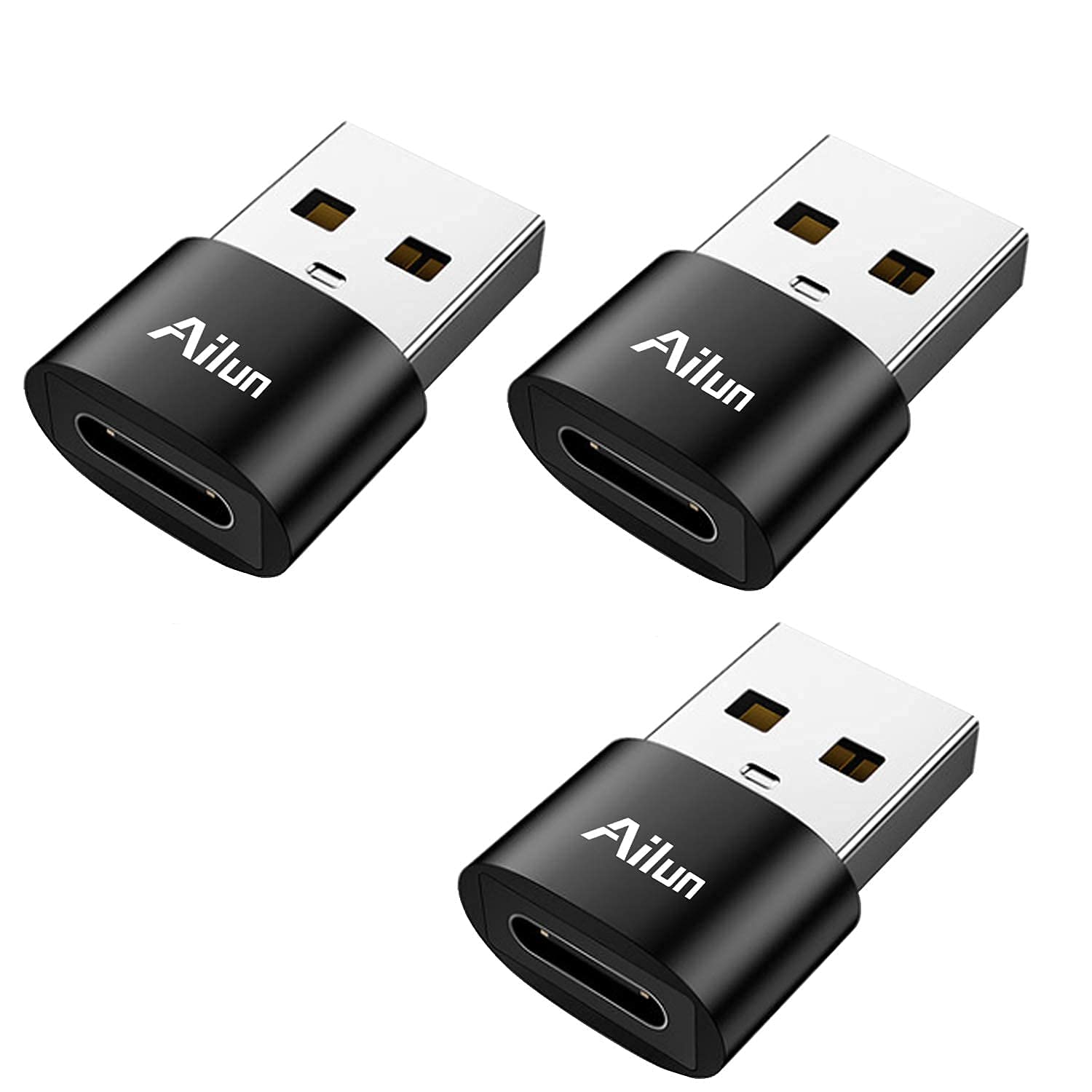 Ailun USB C to USB C Cable 10ft 3Pack High Durability 60W 3A USB Type C Devices Charging and USB C Female to USB A Male Adapter 3 Pack Type C to A Charger Cable Adapter