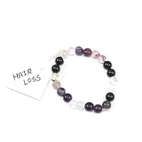 Jet New Authentic Combination Crystal Hair Loss Beads Bracelet Healing Balancing Chakra Healthy Resolving Stress Relief (Hairloss)
