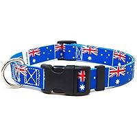 Australia Dog Collar | Australia Flag | Quick-Release Buckle | Made in NJ, USA | for Large Dogs