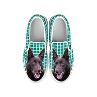 Kids Slip Ons-Dog Print Slip Ons Shoes (Choose Your Breed) (12 Child (EU30), Australian Kelpie)