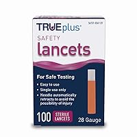 TRUEplus® 28g Safety Lancets 100ct