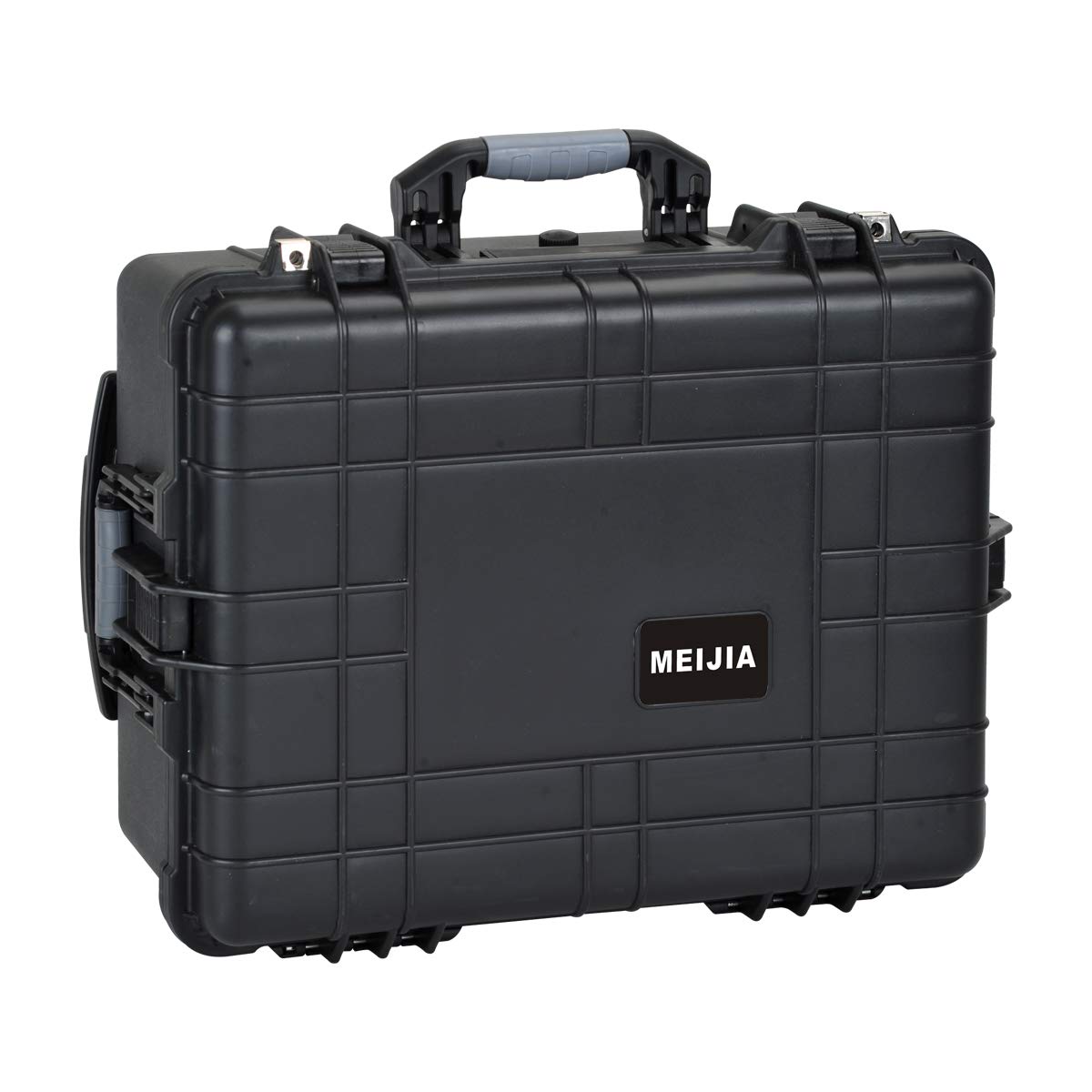 MEIJIA All Weather Waterproof Rolling Protective Case,Hard Compact Camera Case With Retractable Pull Handle And Wheels,Foam Inserted, Elegant Black, 24.64 X19.39 X13.78 inches