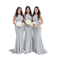 Bridesmaid Dresses Mermaid Long Spandex Formal Backless for Wedding Guest Dress