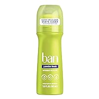 Ban Roll-On Antiperspirant Deodorant, Powder Fresh, 3.5 Fluid Ounce