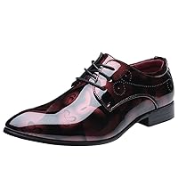 Formal Dress Shoes for Men Classical Style Shoes for Men Slip On PU Leather Low Rubber Sole Block Heel Work Dress Shoes for Men Fashion Loafer