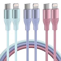 iPhone Charger Fast Charging, USB C to Lightning Cable 3 Pack 6 FT [MFi Certified] iPhone Cable Type C to Lightning Cable Fast Charging Cord Compatible with iPhone 14 13 12 11 Pro Max X Plus and More
