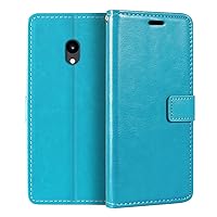 for Xiaomi Qin F21 Pro Camera Version Case, Premium PU Leather Magnetic Flip Case Cover with Card Holder and Kickstand for Duoqin F21 Pro+ (2.8”) Sky Blue