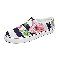 Flower and Rabbit Women's and Man's Slip on Canvas Non Slip Shoes for Women Skate Sneakers (Slip-On)