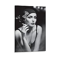 Classic 1930s Woman Smoking Poster, Vintage Glamor Canvas Wall Art Print Poster Decorative Painting Canvas Wall Art Living Room Posters Bedroom Painting 08x12inch(20x30cm)