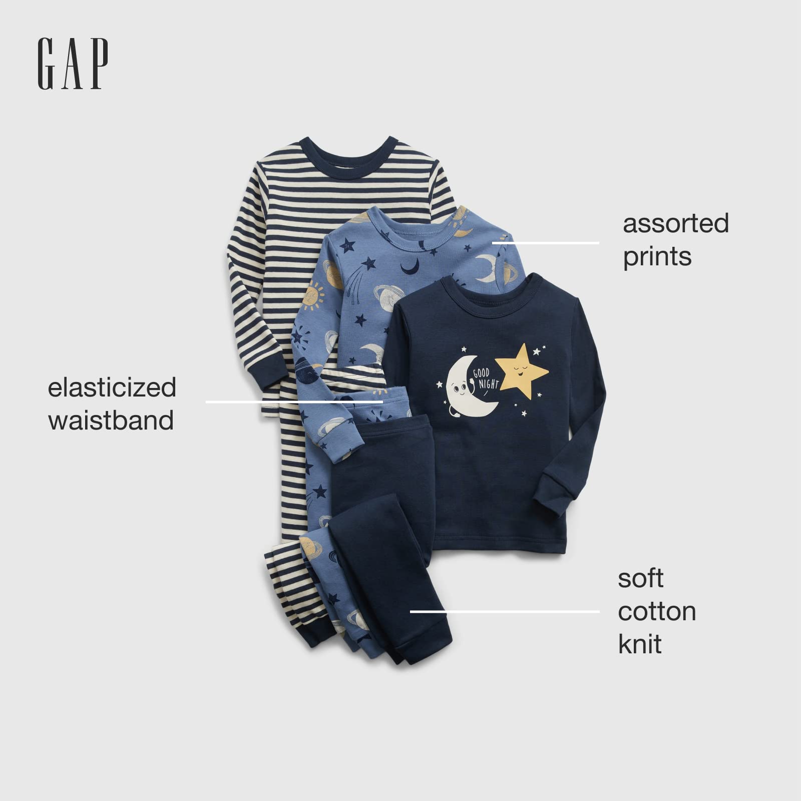 GAP Baby Girls' 3-Pack Long John Pajama Set