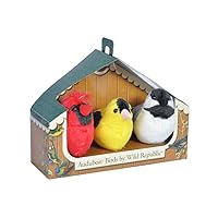 Wild Republic Audubon Birds Collection with Authentic Bird Sounds, Northern Cardinal, American Goldfinch, Chickadee, Bird Toys for Kids and Birders 3 Count (Pack of 1)