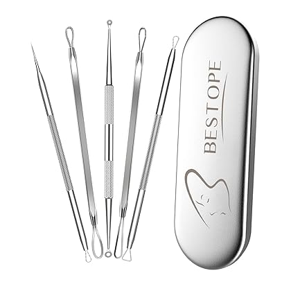TAYTHI Blackhead Remover Tool, Pimple Popper Tool Kit, Blackhead Extractor Tool for Face, Extractor Tool for Comedone Zit Acne Whitehead Blemish, Stainless Steel Extraction Tools