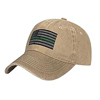 United States Thin Green Line Flag Texture Effect Baseball Cap for Men Women Hat Vintage Cowboy Hats Adjustable Trucker Caps