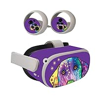 MightySkins Skin Compatible with Oculus Quest 2 - Golden Retriever Rainbow | Protective, Durable, and Unique Vinyl Decal wrap Cover | Easy to Apply | Made in The USA