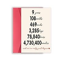 YiKaLus Sweet 9th Marriage Anniversary Card for Husband Wife, Pottery Aday Gifts for Him Her, Naughty Nine Year Anniversary Card for Fiance Fiancee, Best 9 Year Aday Gift Ideas for Couples