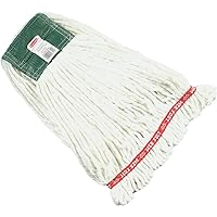 Rubbermaid Commercial Products Web Foot Shrinkless Wet Mop Head Replacement, Medium, White, Heavy Duty Industrial Wet Mop For Floor Cleaning Office/School/Stadium/Lobby/Restaurant