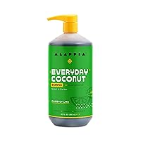 EveryDay Coconut Shampoo, Hydrating and Deep Cleansing for Normal to Dry Hair. Made with Fair Trade Coconut Oil and Ginger, Cruelty Free, No Parabens, Vegan, Coconut Lime 32 Fl Oz