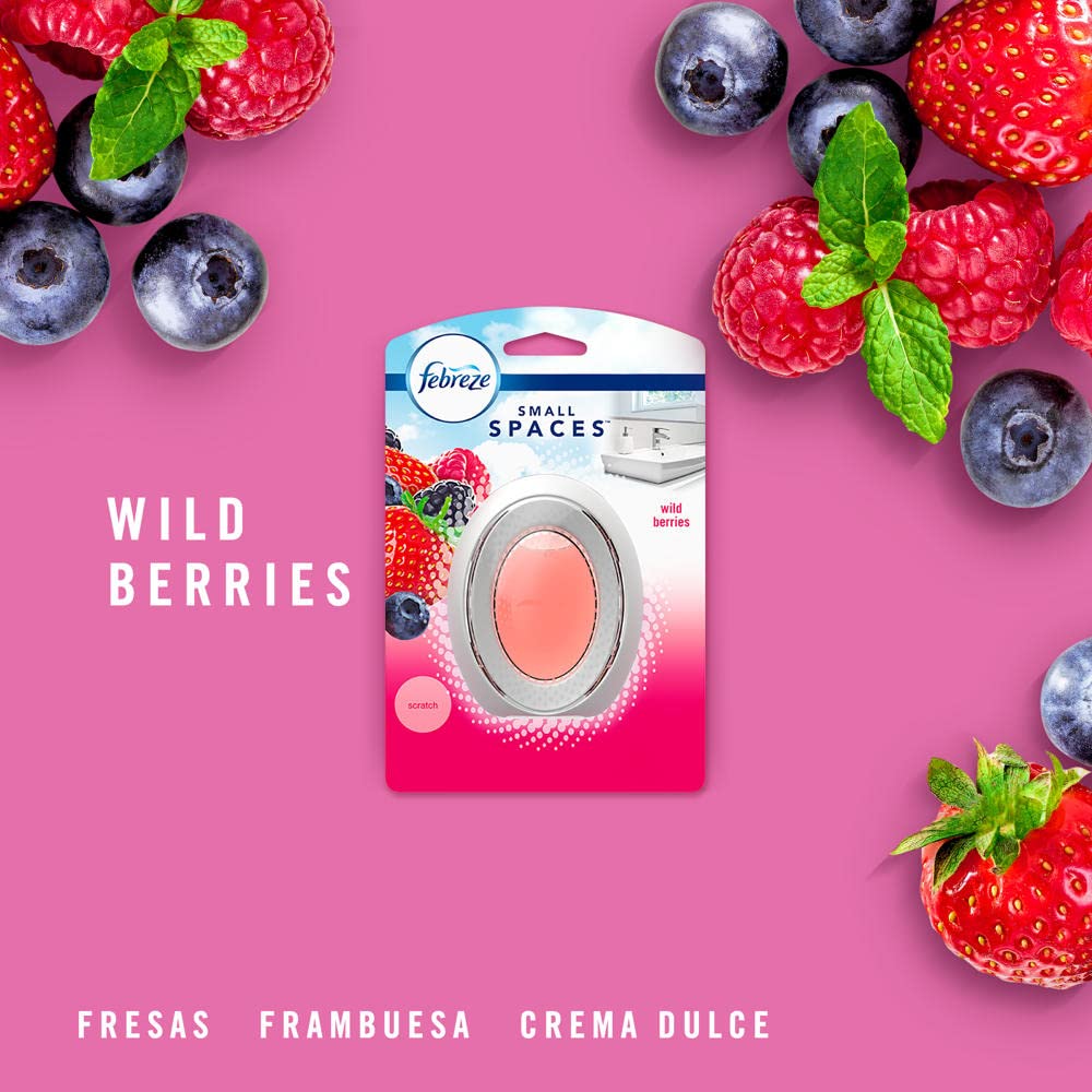 Febreze Small Spaces Air Freshener, Wild Berries, Odor Fighter for Strong Odors (1 Count)