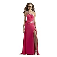 Clarisse One Shoulder Strawberry Cut Out Prom and Party Dress 2366