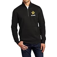 US Army Star Logo White Chest Print 1/4 Zip Fleece Sweatshirt