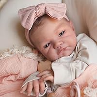 WOOROY Reborn Baby Dolls Girl - 20 Inch Realistic Newborn Eyes Open Doll Real Life Weighted Soft Body with Gift Box for 3+ Years Old Kids