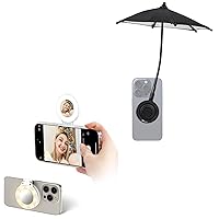 Phone Umbrella+ Magnetic Phone Selfie Light：Magnetic Phone Umbrella for Sun with Phone Selfie Light