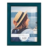 Renditions Gallery 6x8 inch Picture Frame Ocean Blue Wood Grain Frame, High-end Modern Style, Made of Solid Wood and High Definition Glass for Wall and Tabletop Photo Display