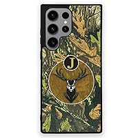 Personalized Deer Buck Case for Samsung Galaxy S23 Plus Ultra, Personalized Phone Case, Gift for His Birthday Dad Brother Husband Him, Black Rubber, Slim Fit