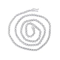 The Diamond Deal 10kt White Gold Mens Round Diamond 20-inch Link Chain Necklace 9 Cttw
