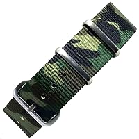 18mm, 20mm, 22mm Military G10 Style Premium Nylon Watch Band Strap Camouflage - Choose Hardware