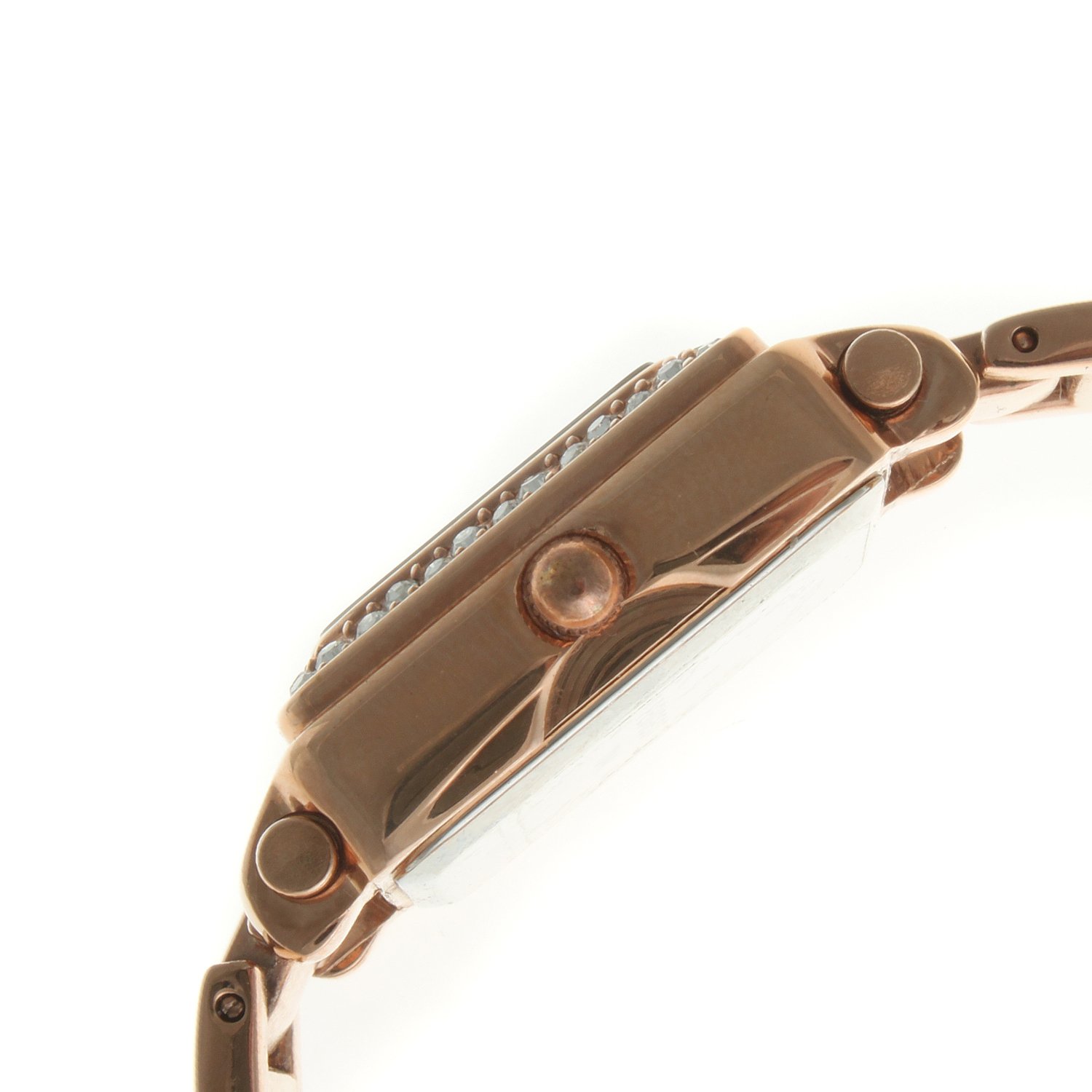 Peugeot Women's Tank Shape Watch - Swarovski Crystal Bezel & Rose Gold Panther Link Bracelet