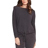 Barefoot Dreams CozyChic Ultra Lite Slouchy Pullover for Women, Ultra Soft Long Sleeve, Crew Neck Pullover