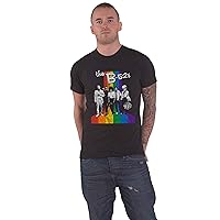 B 52'S T Shirt Rainbow Stripes Band Logo Official Mens Black Size XXL