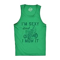 I'm Sexy and I Mow It Mens Fitness Tank Funny Yardwork Fathers Day Graphic Novelty Tanktop