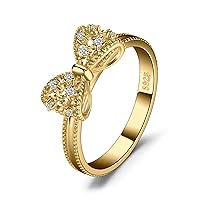JewelryPalace 14k White Yellow Rose Gold Plated 925 Sterling Silver Rings for Women, Cubic Zirconia Promise Rings for Her, Stackable Wedding Bands Rings for Women Infinity Forever Love Knot Ring