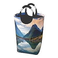 Laundry Basket Freestanding Laundry Hamper Fiordland National Park Collapsible Clothes Baskets Waterproof Tall Dirty Clothes Hamper for Dorm Bathroom Laundry Room Storage Washing Bin