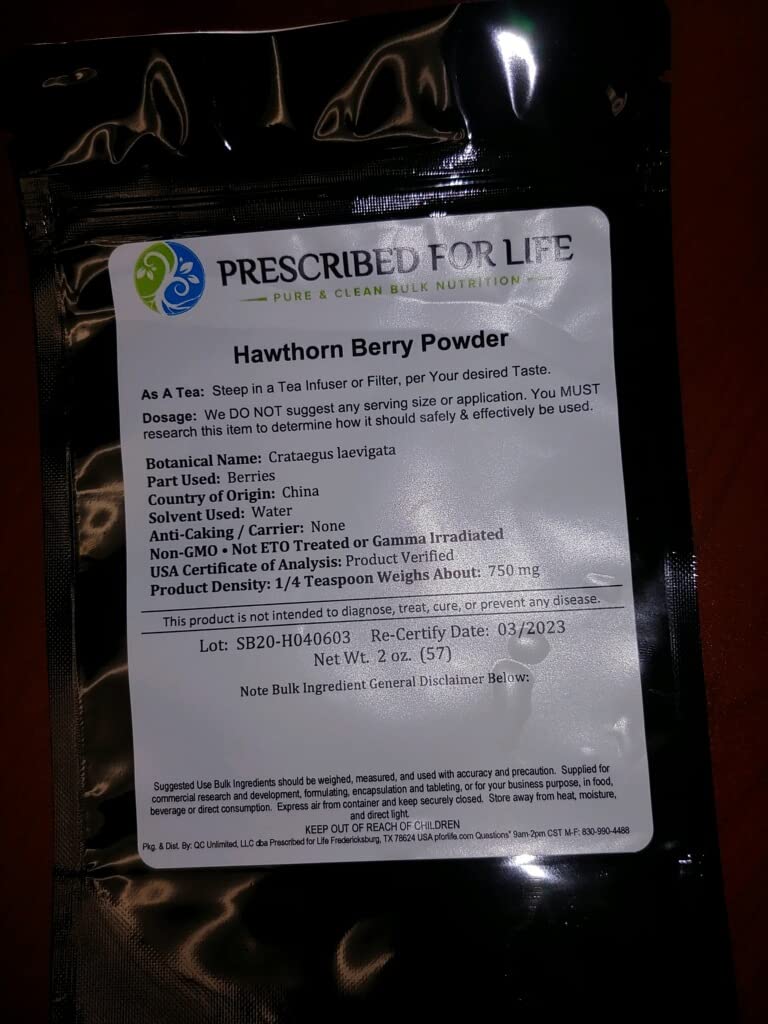 Prescribed For Life Hawthorn Berry 15:1 Extract Powder (Crataegus laevigata) | Natural Maybush Hawthorn Extract Powder | Gluten Free, Vegan, Non-GMO, No Fillers, 1 kg