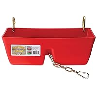 Little Giant® Plastic Fence Feeder | Pig Feeder | Clip On Fence Feeder | Mountable Feed Bucket | 9 Quarts | Red