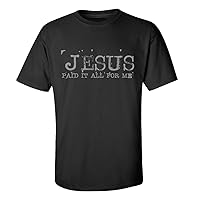 Eternal Life Jesus Paid It All for Me Typewriter Font Men's Christian Short Sleeve T-Shirt