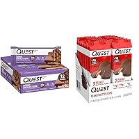 Quest Nutrition Caramel Chocolate Chunk Protein Bars, High Protein, Low Carb & High Protein Low Carb, Gluten Free, Keto Friendly, Peanut Butter Cups, 12 Count
