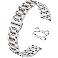 18mm 20mm 22mm 24mm Watch Band Stainless Steel Quick Release Watch Bands Straps Curved & Straight Ends fit for Samsung Galaxy Watch 6/5/4/3 Metal Watch Bracelet for Men Women