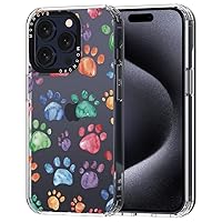MOSNOVO Compatible with iPhone 15 Pro Case, [Buffertech 6.6 ft Drop Impact] [Anti Peel Off Tech] Clear TPU Bumper Phone Case Cover with Dog Paw Designed for iPhone 15 Pro 6.1