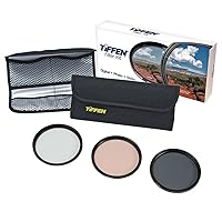 Tiffen 82mm Photo Essentials Kit with UV Protector, 812 Color Warming, Circular Polarizing Glass Filters and 4 Pocket Pouch