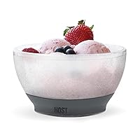 Host Ice Cream Freeze Bowl, Double Walled Insulated Freezer Gel Chiller Kitchen Accessory for Dessert, Dip, Cereal, with Comfort Silicone Grip, Plastic, Grey, 0.47 liters