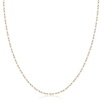 PORI JEWELERS 10K Solid Gold 2.0MM Diamond Cut Mirror Chain Necklace or Anklet - Unisex Sizes 10